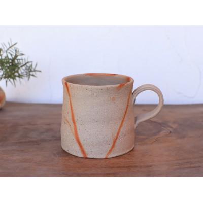 ふるさと納税 上島町 備前焼　ひだすきのコーヒーカップ(中) c3-001