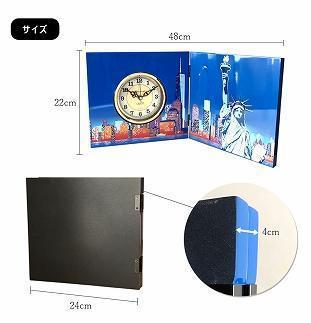 紀州漆器 木製 屏風時計 ニューヨーク 時計 置き時計 和柄 ギフト 国産 お土産 自由の女神 アメリカ NYスタイル おしゃれ アメリカン クロック［YS8］