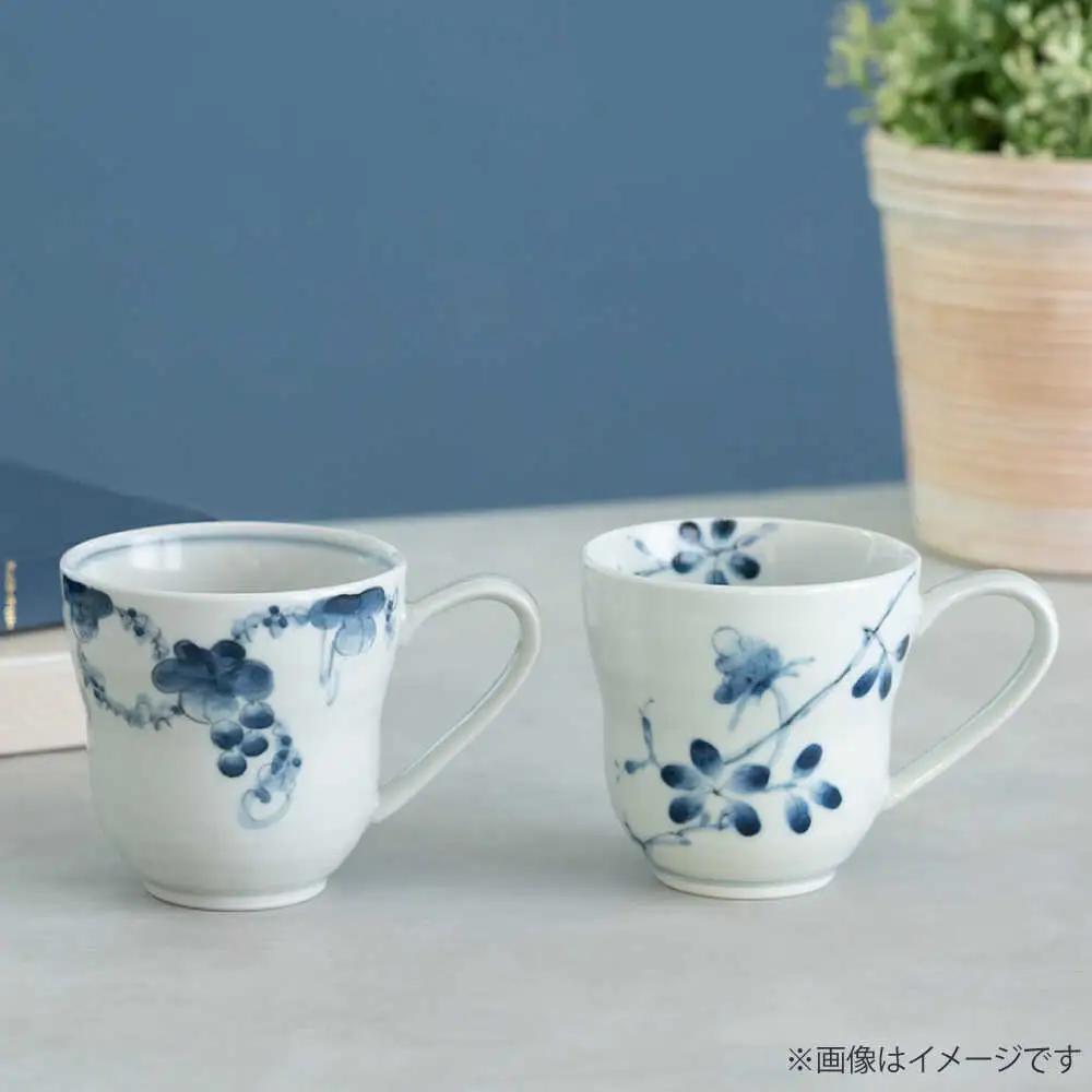 【波佐見焼】染付野花 ひさごマグ 食器 マグ【西海陶器】[OA493]
