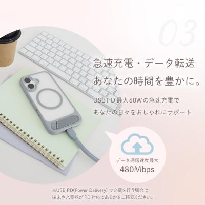 ふるさと納税 海老名市 ショルダーストラップ&USB Type-C to USB Type-C 充電ケーブル アッシュローズ |  | 03