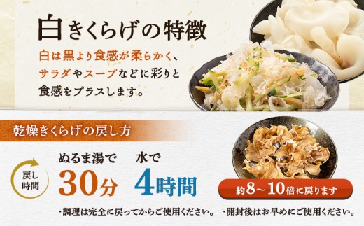 《国産》東北きくらげ【木華（もっか）】 乾燥（白）60g(20g×3袋)