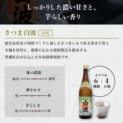 【毎月定期便】薩摩酒造の定番の焼酎【さつま白波】1800ml×2本セット DD0-0020全3回【配送不可地域：離島】【4088659】