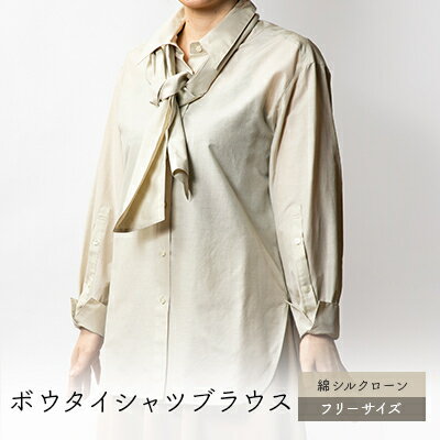 【ふるさと納税】Kinudian ボウタイシャツブラウス　自由なコーディネートを楽しめる!着回し力抜群のブラウス【1551182】