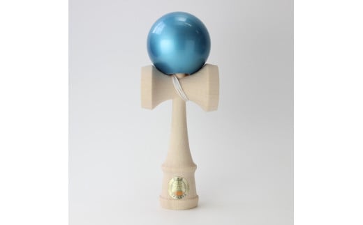 ＼日本けん玉協会認定の競技用けん玉／ けん玉 競技用 認定 「 大空 」 【長井市はけん玉生産量日本一】 Premium メタリックターコイズブルー_F101