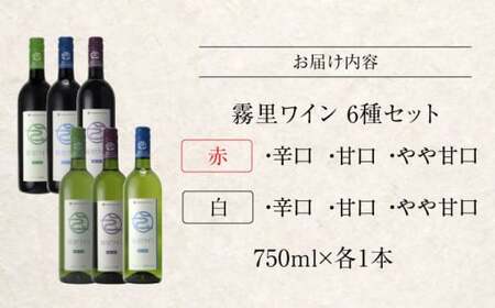 霧里ワイン 6本セット ワイン 受賞 飲み比べ ワインセット ギフト 三次市 / 広島三次ワイナリー[APAZ028]