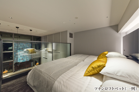 【高島屋選定品】＜大阪エクセルホテル東急＞平休日1泊朝食付 ペア宿泊券《【THE MIDO FLOOR】ROOM AMEMURAツインロフトベッド》│ ホテル東急 大阪ホテル ホテル宿泊券 食事付きホ