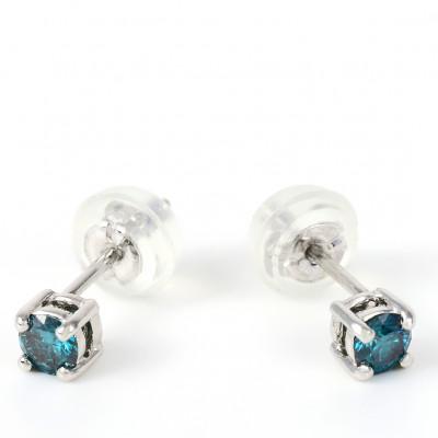 ふるさと納税 鳴沢村 ブルーダイヤ　0.2CT　ダイヤモンドピアス　E281BD-P |  | 01