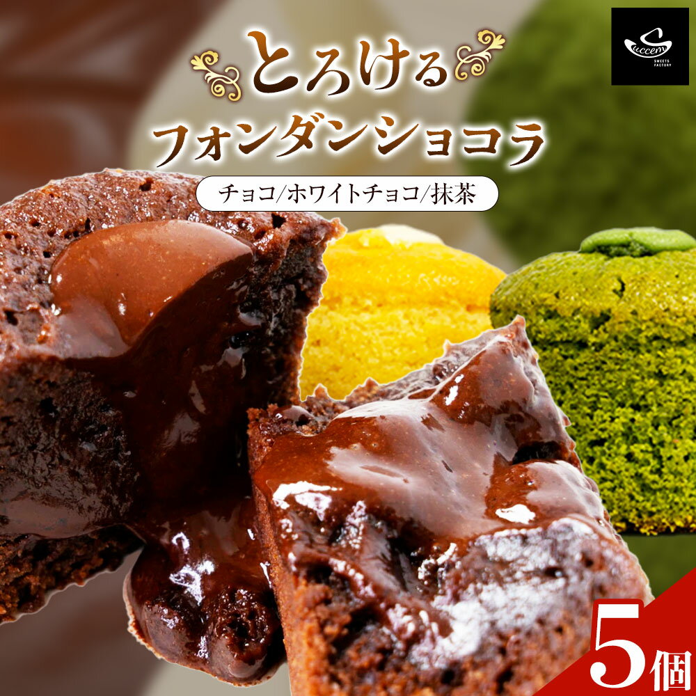 【ふるさと納税】フォンダンショコラ 5個入り (1箱)《30日以内に出荷予定(土日祝除く)》和歌山県 紀の川市 サクセム株式会社 焼き菓子 ショコラ チョコ ホワイトチョコ 抹茶 お菓子