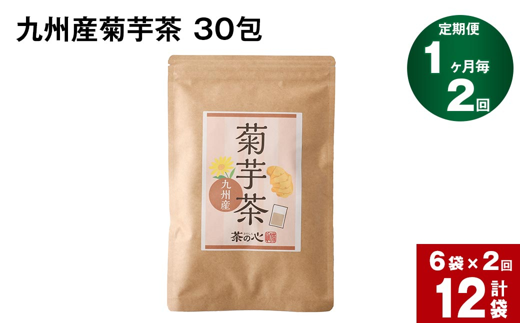 
【1ヶ月毎2回定期便】健康茶 九州産 菊芋茶 30包×6袋 計12袋
