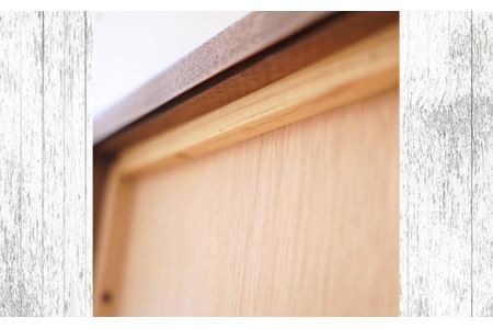 No.614-02 府中市の家具　Mirror VALLE　42×42　オーク