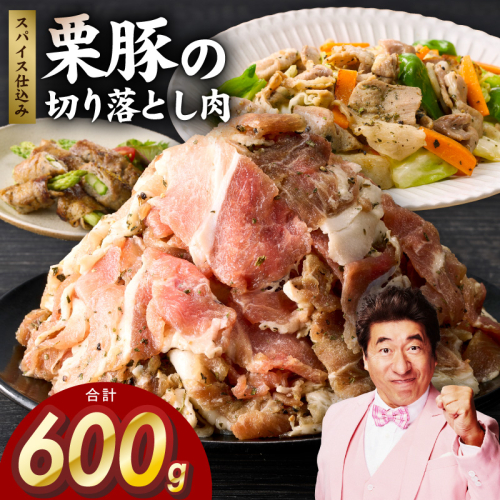 栗豚 切り落とし 600g【オリジナルスパイス仕込み 小分け 300g×2P 豚肉 焼くだけ お試し】 G3444