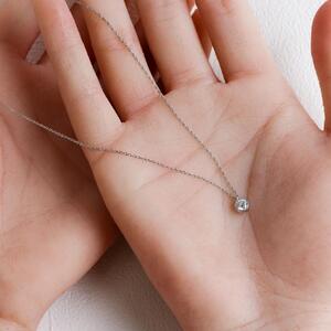 プラチナ900【ラボグロウンダイヤモンドネックレス】0.2ct 人気のミルグレインデザイン 長さ40cm LAB-PT900-003 ネックレス
