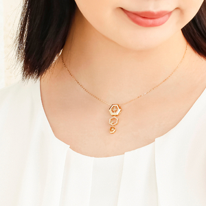 Deliciae 720°ハニカムペンダントネックレス K18YG 天然ダイヤモンド 0.30ct KFPN23-YG-1
