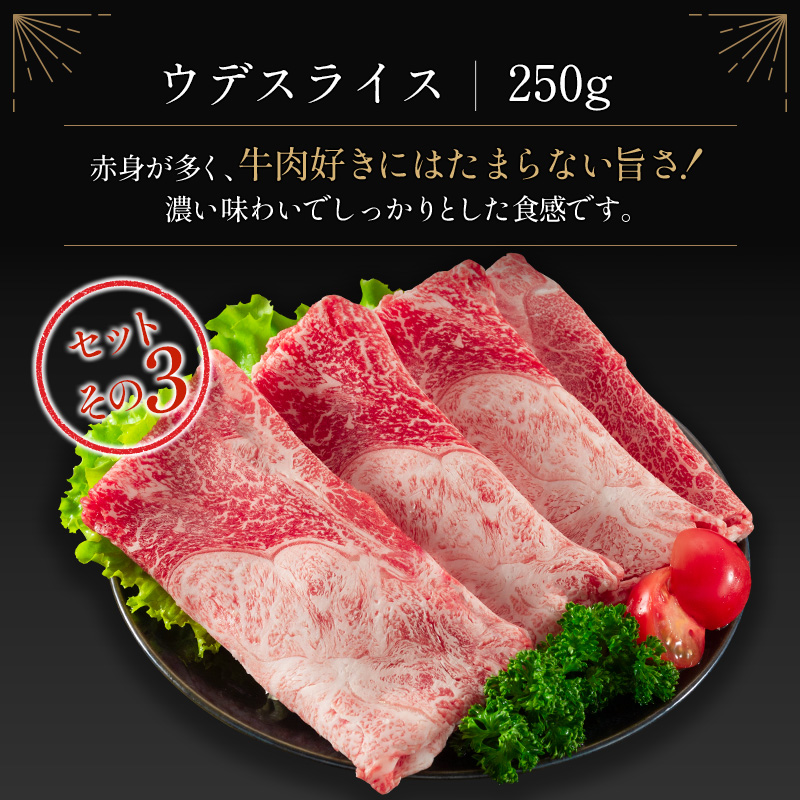 ＜肉質等級4等級＞宮崎牛 4種 食べ比べ スライス セット（各250g×4パック）合計1kg 国産 肉 牛肉 ご飯 おかず【D118-2502】_イメージ4