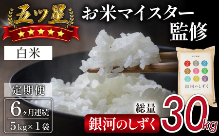 五ツ星お米マイスター 厳選 雫石町産 銀河のしずく 精米 5kg 1袋 6ヶ月 定期便 【諏訪商店】 米 こめ コメ 白米 ご飯 ごはん ライス グルメ 食料 五つ星 5つ星 5ツ星 お米 マイスター