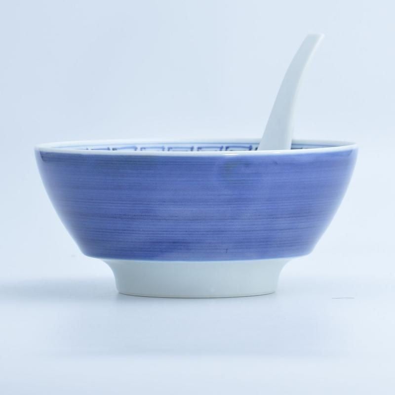 
                  【セット】有田焼【福珠陶苑】呉須巻龍文 ラーメン鉢・レンゲ セット
                