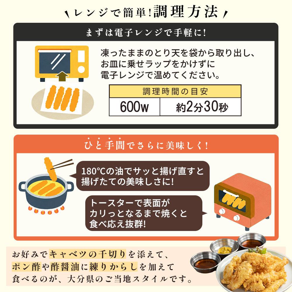 【レンジで簡単調理】おおいた名物！とり天200g×5袋（計1kg）セット G28
