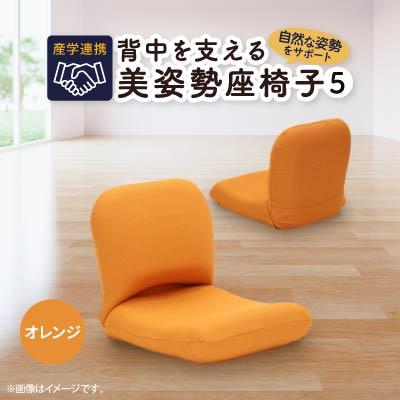ふるさと納税 坂戸市 産学連携　背中を支える美姿勢座椅子5　オレンジ