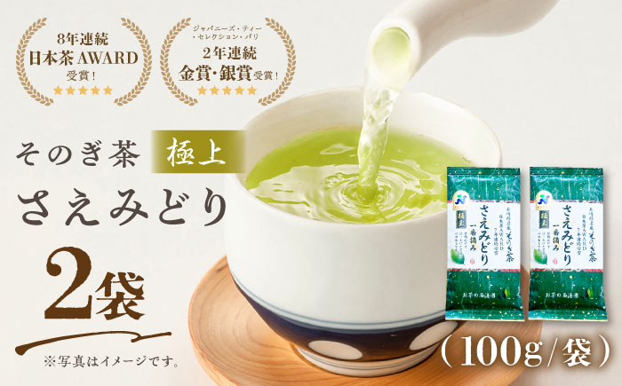 【5年連続日本茶AWARD受賞】 そのぎ茶 (極上)「さえみどり」100g×2袋入り 東彼杵町/西海園 [BAP005] 茶 お茶 茶葉 緑茶 日本茶 玉緑茶 茶 お茶 茶葉 緑茶 日本茶 玉緑茶