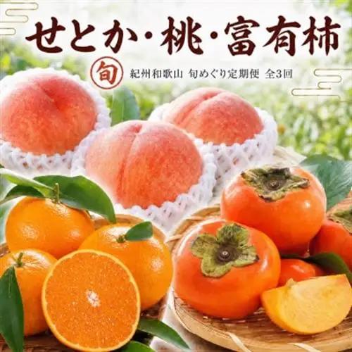 【発送月固定定期便】紀州和歌山産旬のフルーツセット(せとか・桃・富有柿)全3回【配送不可地域：離島・北海道・沖縄県】【4052605】