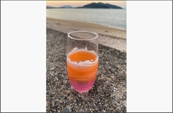 【福岡市】オーシャングラス 1個 420ml【ピンク系】