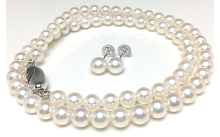 老舗の真珠専門店・高品質アコヤ真珠ネックレス・ ピアス セット5.5～6.0ミリ / 伊勢志摩 志摩 三重県 真珠 パール あこや アクセサリーネックレス イヤリング ピアス セット ジュエリー アコ