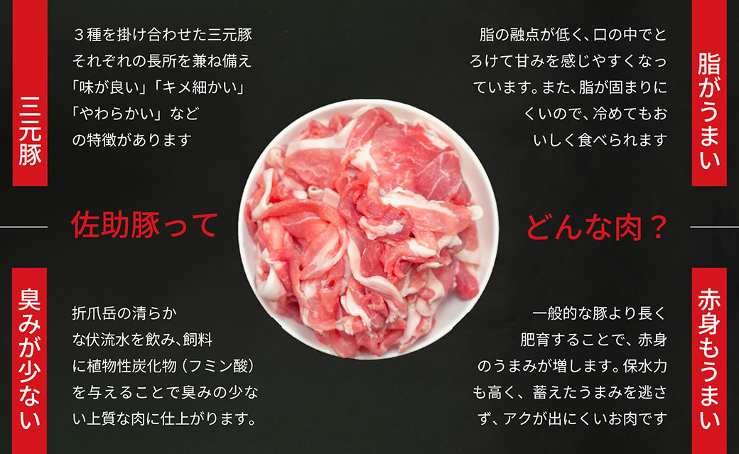 【佐助豚】小間切れ 約4kg