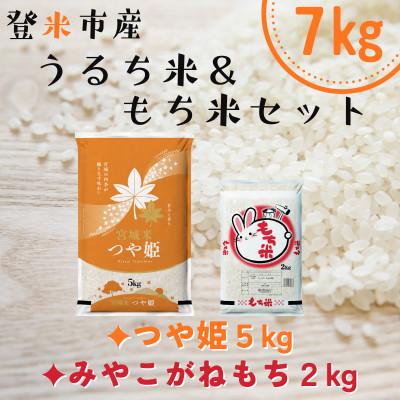 ふるさと納税 登米市 宮城県登米市産つや姫5kg・みやこがねもち2kgセット(計7kg)