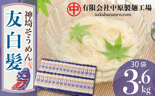 
神埼そうめん「友白髪」 18袋入り 【 神埼素麺 明治時代 推奨品 土産 お歳暮 お中元 夏 おみやげ】(H045101)
