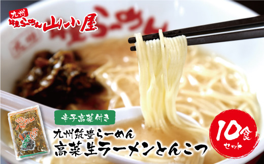 Y54-02 筑豊豚骨らーめん 高菜生ラーメンとんこつ10食セット ★レビューキャンペーン開催★