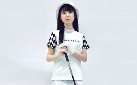 【2025年春新発売】マイクロタフレッチ レディース アーガイルモックネックシャツ/ホワイト/Sサイズ ゴルフウェア ゴルフ レディース アーガイル柄 モックネック 白 おしゃれ コーデ【124017