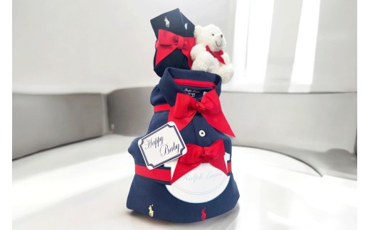 おむつケーキ　デザイン：カラフル（6M） 【おむつ ケーキ プレゼント 洋服 カバーオール 靴下 ギフト お祝い】