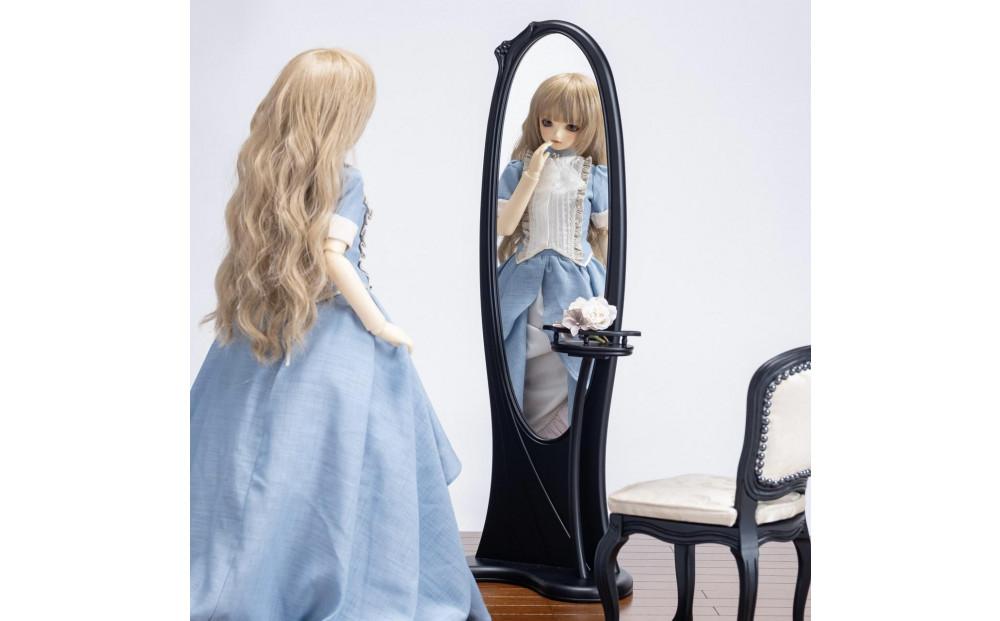 【ブラック】松永工房 Petit. Continue プティ・姿見 ミニチュア家具 1／3家具 ドール家具 ドール 40～60センチ対応  インテリア アンティーク家具 木製 鏡 ミラー スタンドミラ
