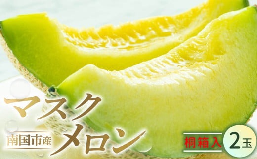 高知県南国市産／厳選桐箱入りマスクメロン（2個）【メロン フルーツ くだもの デザート 高評価 厳選 高級 ギフト 贈り物 人気 おすすめ】【メロン マスクメロン フルーツ 果物 くだもの 食品 デザ