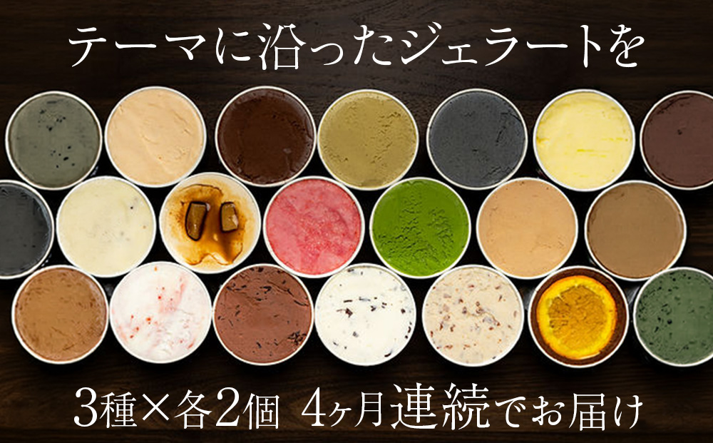 【頒布会4ヵ月】幸せな牛のミルクからできたジェラート パティシエおすすめ6個セット（１） ＜㈱SAKURA STYLE＞