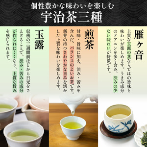 【高級宇治茶】高級宇治茶飲み比べ(玉露 / 煎茶 / 雁ヶ音) 宇治茶【015】