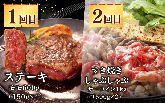 【全12回定期便】《50万》 壱岐牛＆長崎和牛 ギュギュギュ 定期便 （壱）《壱岐市》 肉 ステーキ 焼肉 しゃぶしゃぶ すき焼き 赤身 [JZX010]