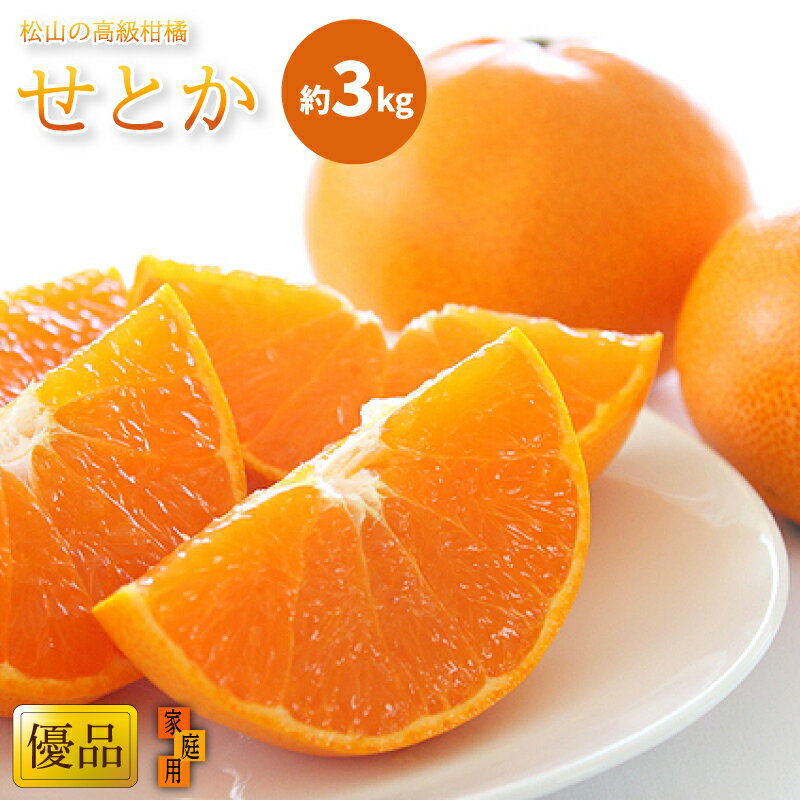 【ふるさと納税】 【2月中旬から発送】 せとか 家庭用(優品) 約3kg L～4L 8～15玉 先行予約 柑橘 みかん ミカン mikan 果物 フルーツ 甘い ジューシー 大トロ 薄皮 種なし 希少品種 数量限定 産地直送 国産 愛媛 高級 柑橘 贈答用 ギフト 家庭用 愛媛県 松山市 送料無料
