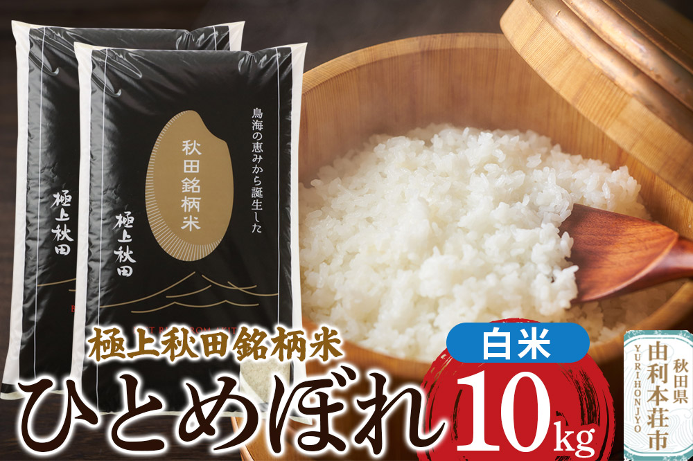 秋田県由利本荘象潟産 極上秋田銘柄米 ひとめぼれ【白米】10kg（5kg×2袋）