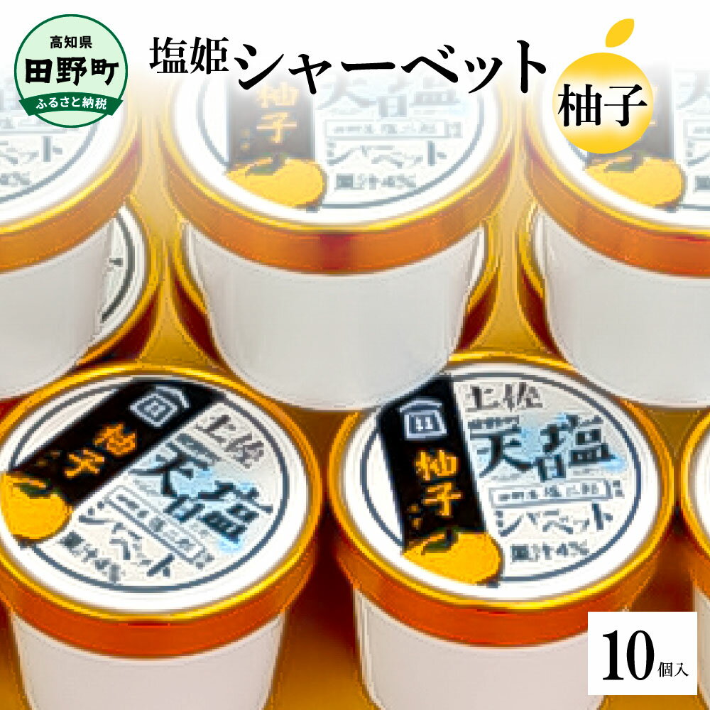 【ふるさと納税】 塩姫シャーベット 柚子 100ml×10個 柚子 ミネラル 田野屋塩二郎 天日塩 夏 冷たいお菓子 アイス あいす シャーベット 冷凍 配送 洋菓子 デザート お菓子 高知県 高知 返礼品 故郷納税 ふるさとのうぜい 田野町