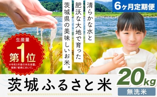 【6ヶ月定期便】米 茨城 ふるさと米 無洗米 20kg《申込月の翌月より出荷開始》茨城県 河内町 米 国産 お米 おこめ お弁当 おにぎり
