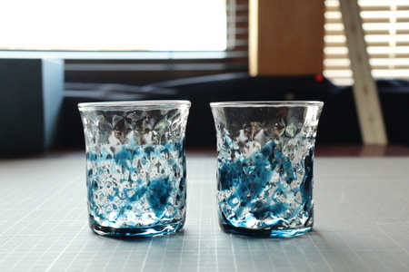 ガラス作品 藍遊ナナコグラスセット グラス２個組