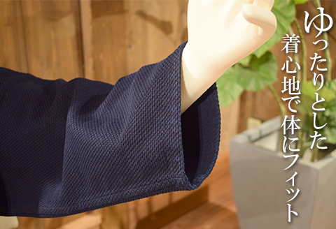 武州の藍染め 刺し子作務衣 Mサイズ 上下セット 作業着 室内着 さむえ ファッション 衣料 おしゃれ 服 シンプル ポケット付き ゴム 衣類 服 埼玉県 羽生市