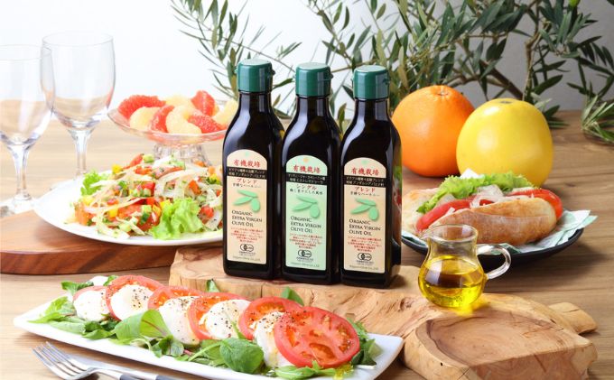 【高島屋選定品】日本オリーブ 有機栽培 エキストラバージン オリーブオイル 180g×3本