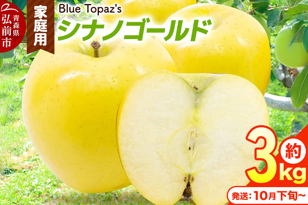 【26年10月下旬〜発送】りんご シナノゴールド【家庭用】約3kg 青森県 弘前市 [先行予約 アップル おいしい ふじ りんご 果実 果物 黄色 津軽 糖度 美味 林檎]