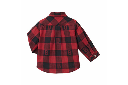 【ダブルＢ】ブロックチェック柄長袖シャツ 子供用（74-23-R-90）こども 子ども服 子ども 子供 子供服 シャツ 播州織 mikihouse ミキハウス