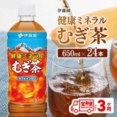 ふるさと納税 川南町 【毎月定期便】健康ミネラル むぎ茶 カフェインゼロ650ml×24本(川南町)全3回