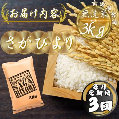 ふるさと納税 多久市 【毎月定期便】【無洗米】さがびより3kg(多久市)全3回 |  | 03