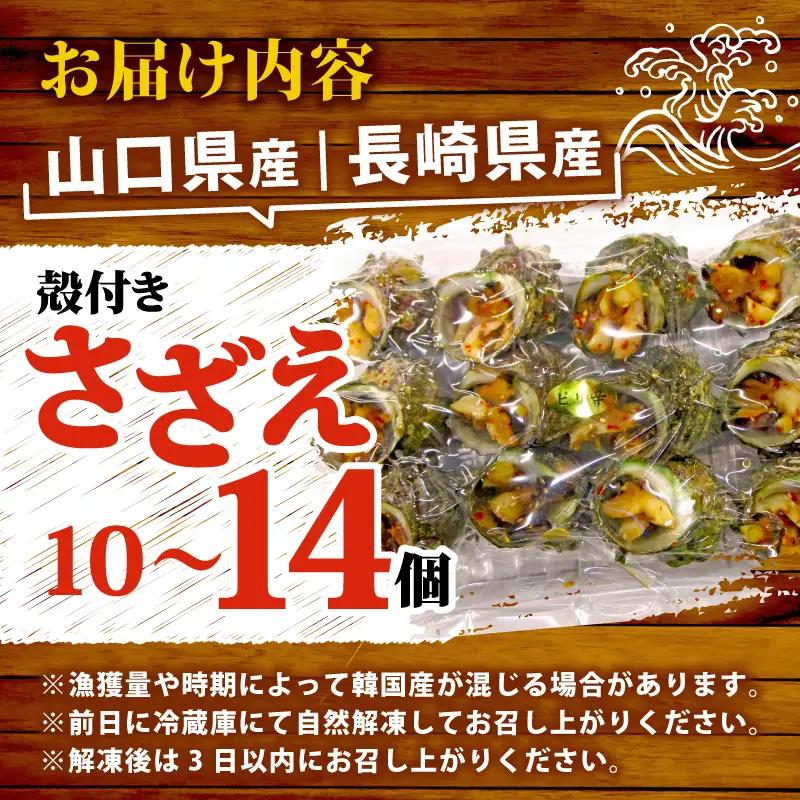 冷凍 お造り サザエ ピリ辛和え 10～14個 冷凍 下関 山口 《さわ水産：SW》 SW-SZ004