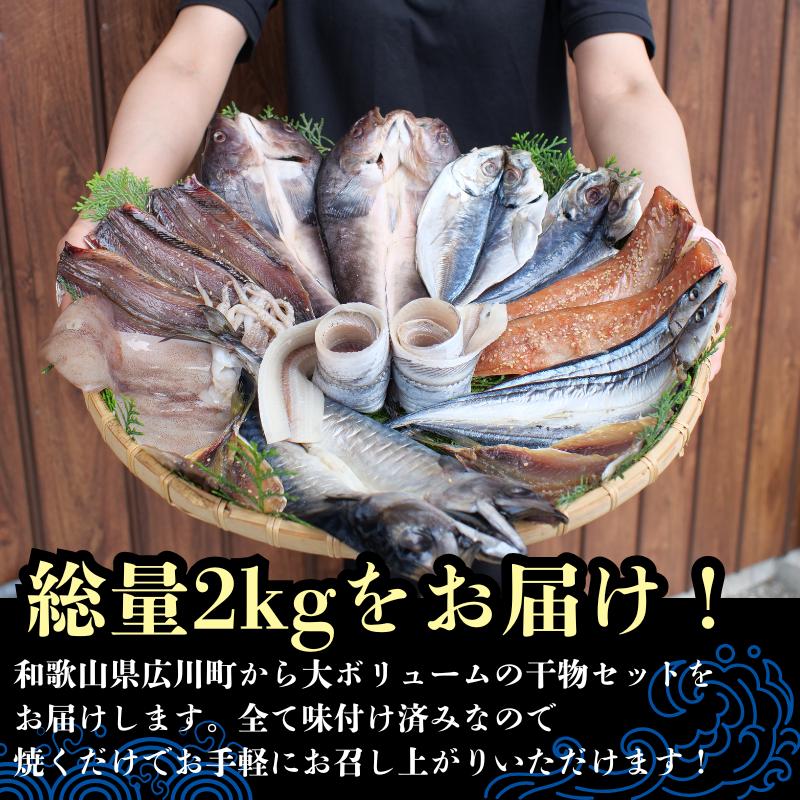 『総重量約２kg！』９種１８点盛 きのくに干物セット / 父の日 干物 お取り寄せ グルメ 冷凍 クール 低塩 開き 一夜干し みりん干し 湯浅湾 湯浅醤油 真あじ アジ 太刀魚 ほっけ ホッケ サン